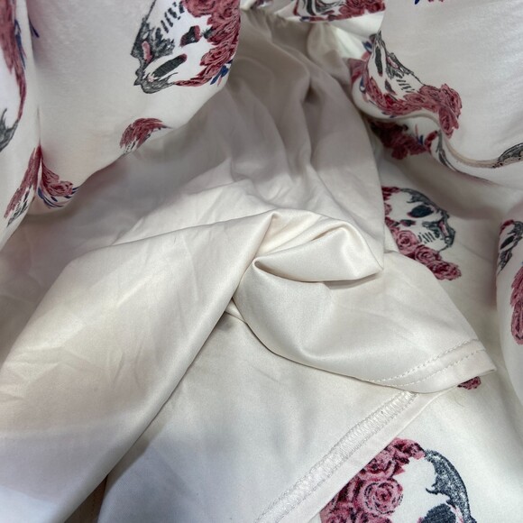 Vintage Royal Bones By Daang Sugar Skull & Rose Lace Shift Dress Size M - Picture 6 of 9